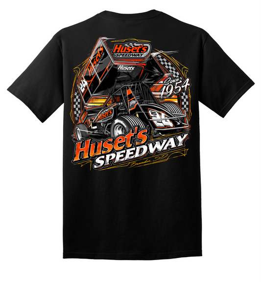 Huset's Speedway Sprint Car 24' Black Short Sleeve T-Shirt