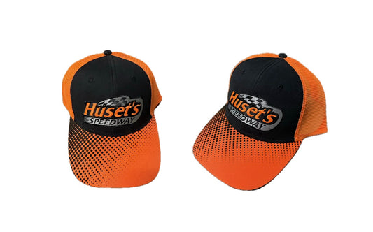 Black & Orange Burnout Trucker