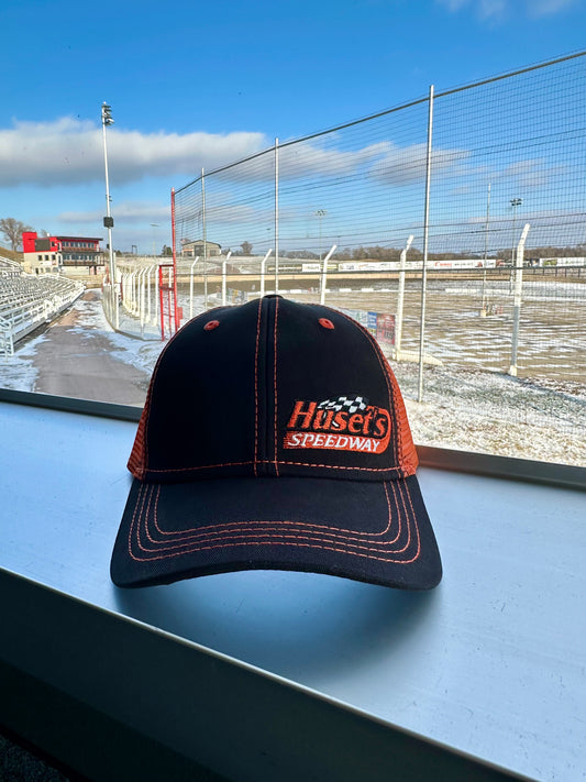 Huset's Black and Orange Trucker Hat