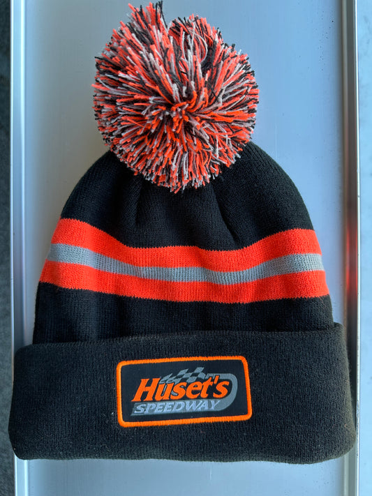 Huset's Orange Striped Stocking Cap